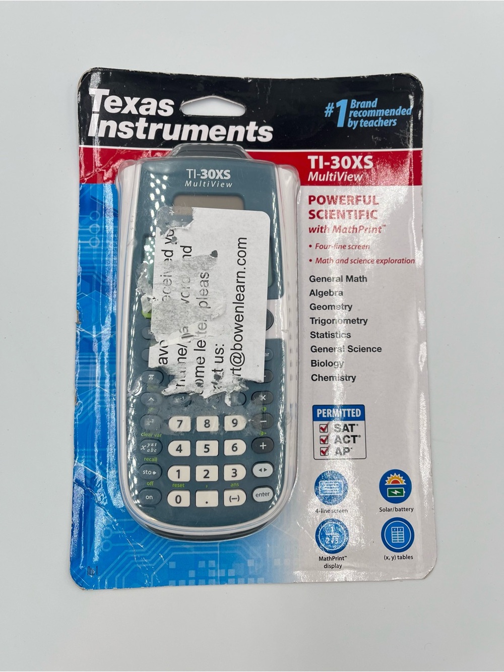 TI-30XS MultiView Scientific Calculator 4-Line MathPrint SAT ACT AP Solar